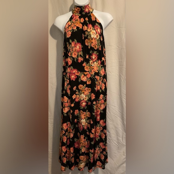 Lane Bryant plus size Halter Maxi Dress. Black Floral. Size 26/28. - Picture 1 of 8